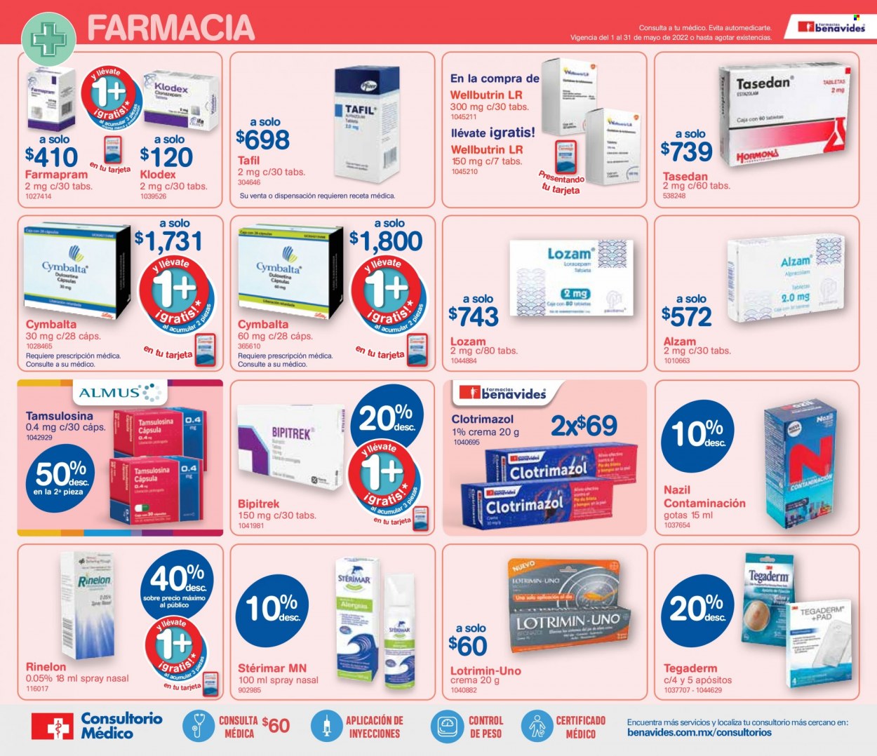 Oferta vigente Farmacias Benavides - 1.5.2022 - 31.5.2022. Página 12.