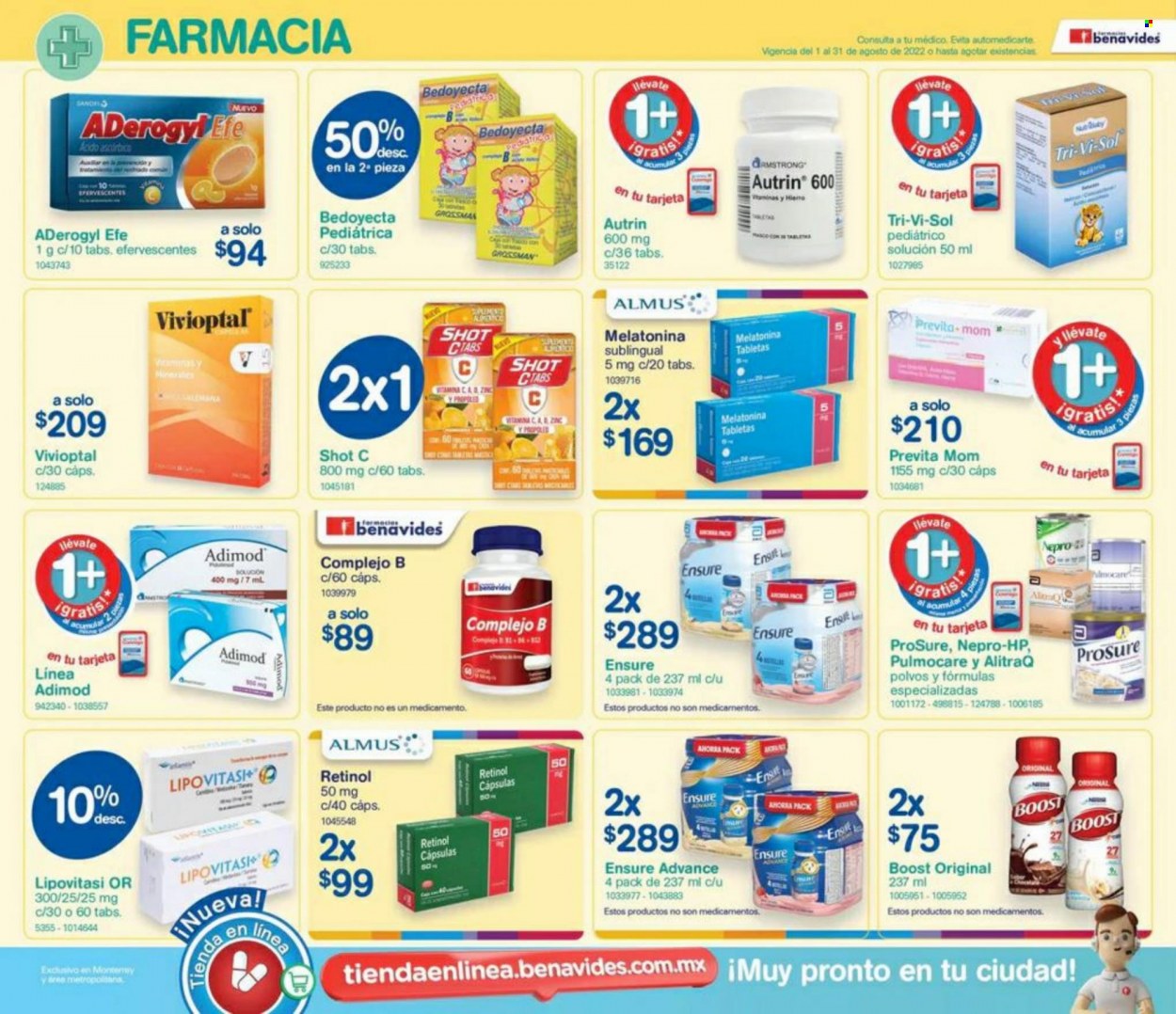 Oferta vigente Farmacias Benavides - 1.8.2022 - 31.8.2022. Página 6.