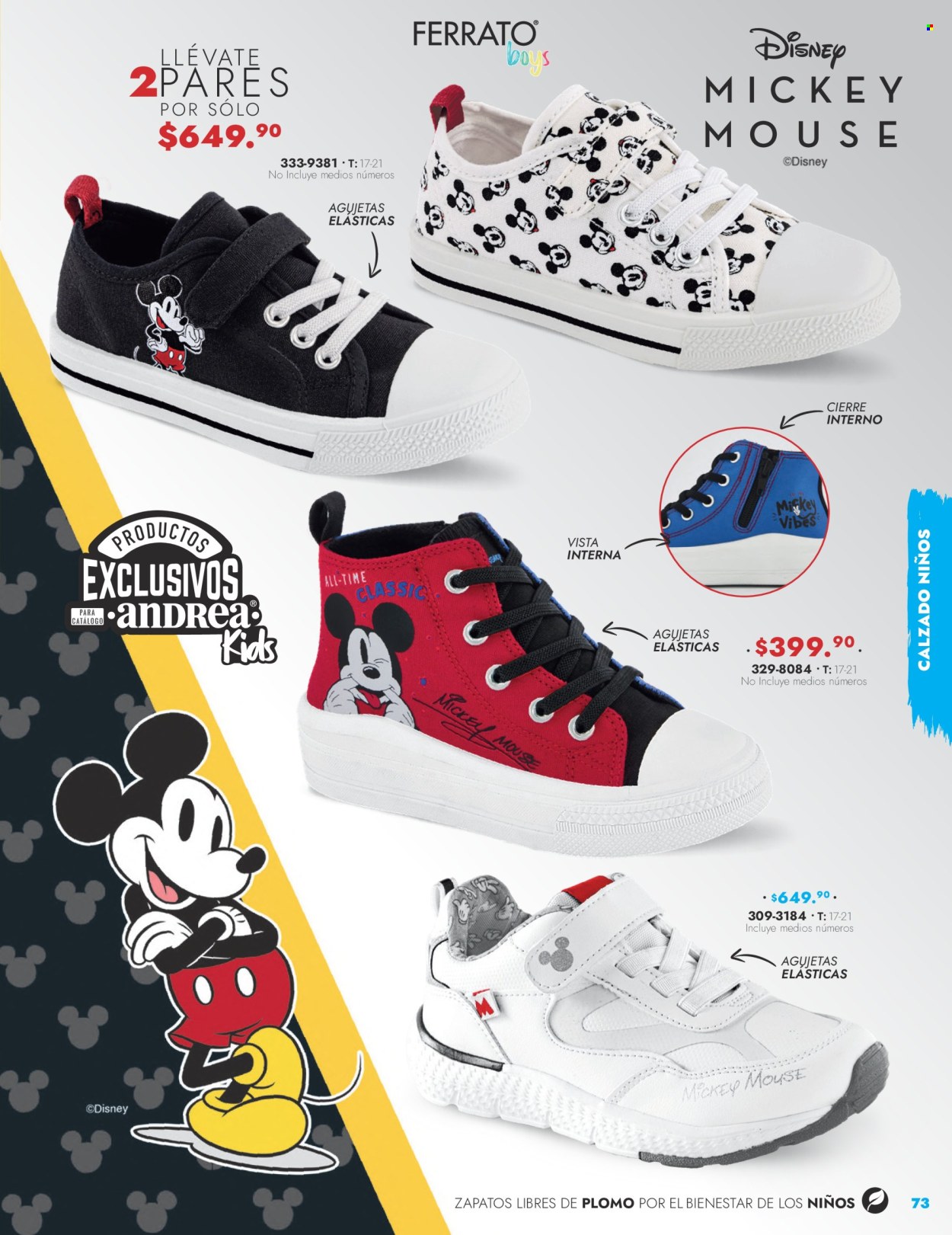 thumbnail - Folleto actual Andrea - 28.1.2024 - 25.5.2024 - Ventas - zapatos, Mickey Mouse, Disney. Página 73.