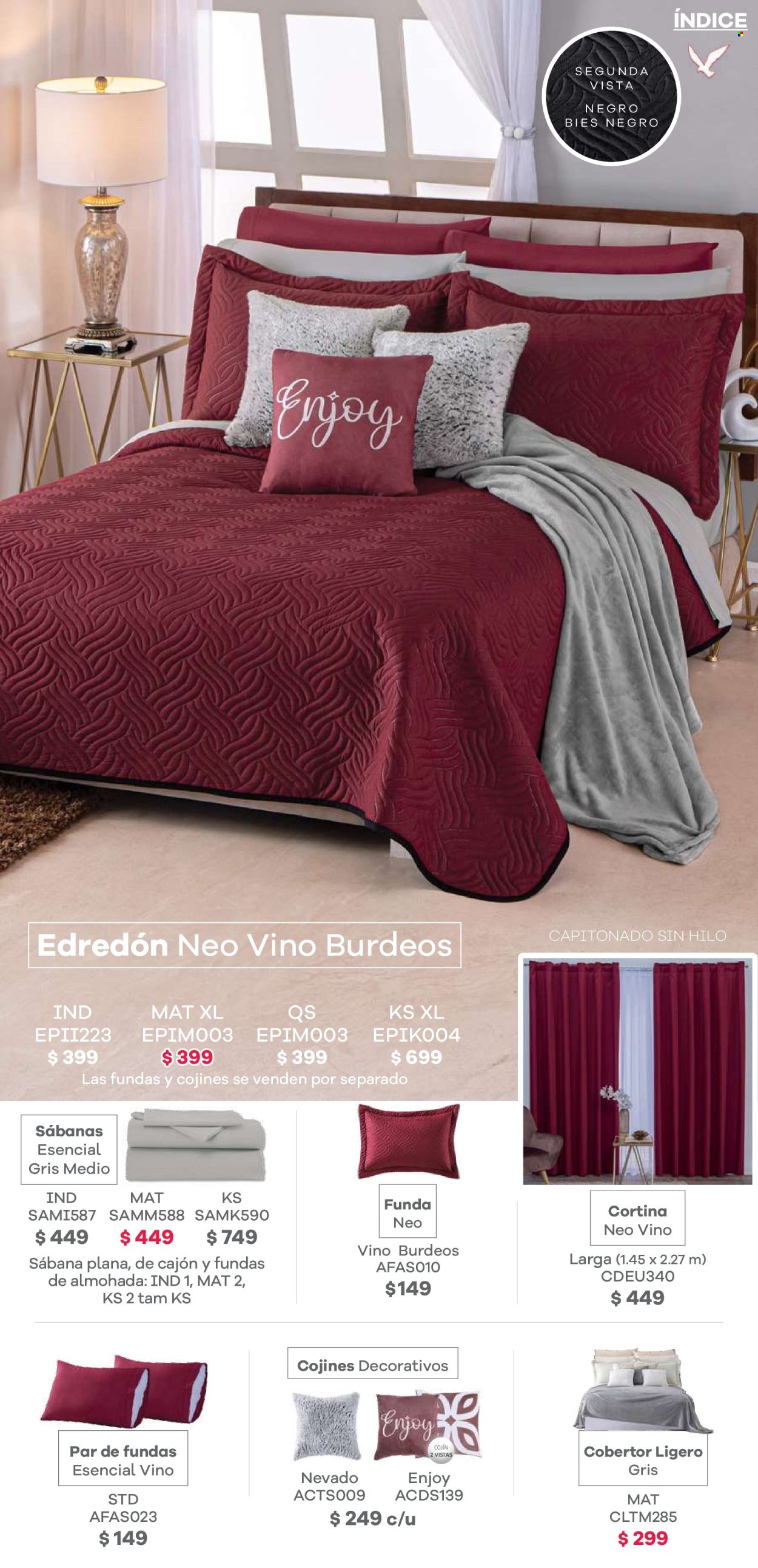 thumbnail - Folleto actual Colchas Concord - Ventas - cortina, sábana, cobertor, edredón, funda de almohada. Página 42.