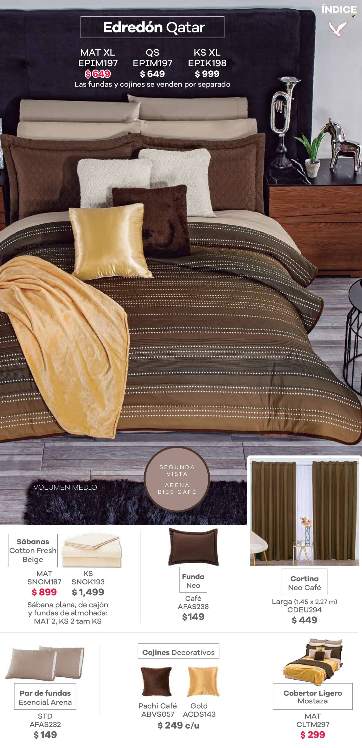 thumbnail - Folleto actual Colchas Concord - Ventas - cortina, sábana, cobertor, edredón, funda de almohada. Página 63.