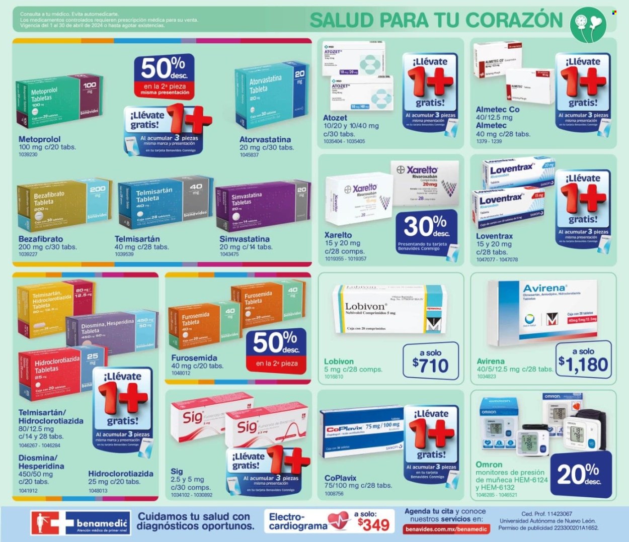 thumbnail - Folleto actual Farmacias Benavides - 1.4.2024 - 30.4.2024 - Ventas - Diosmina, Telmisartan, Metoprolol. Página 5.