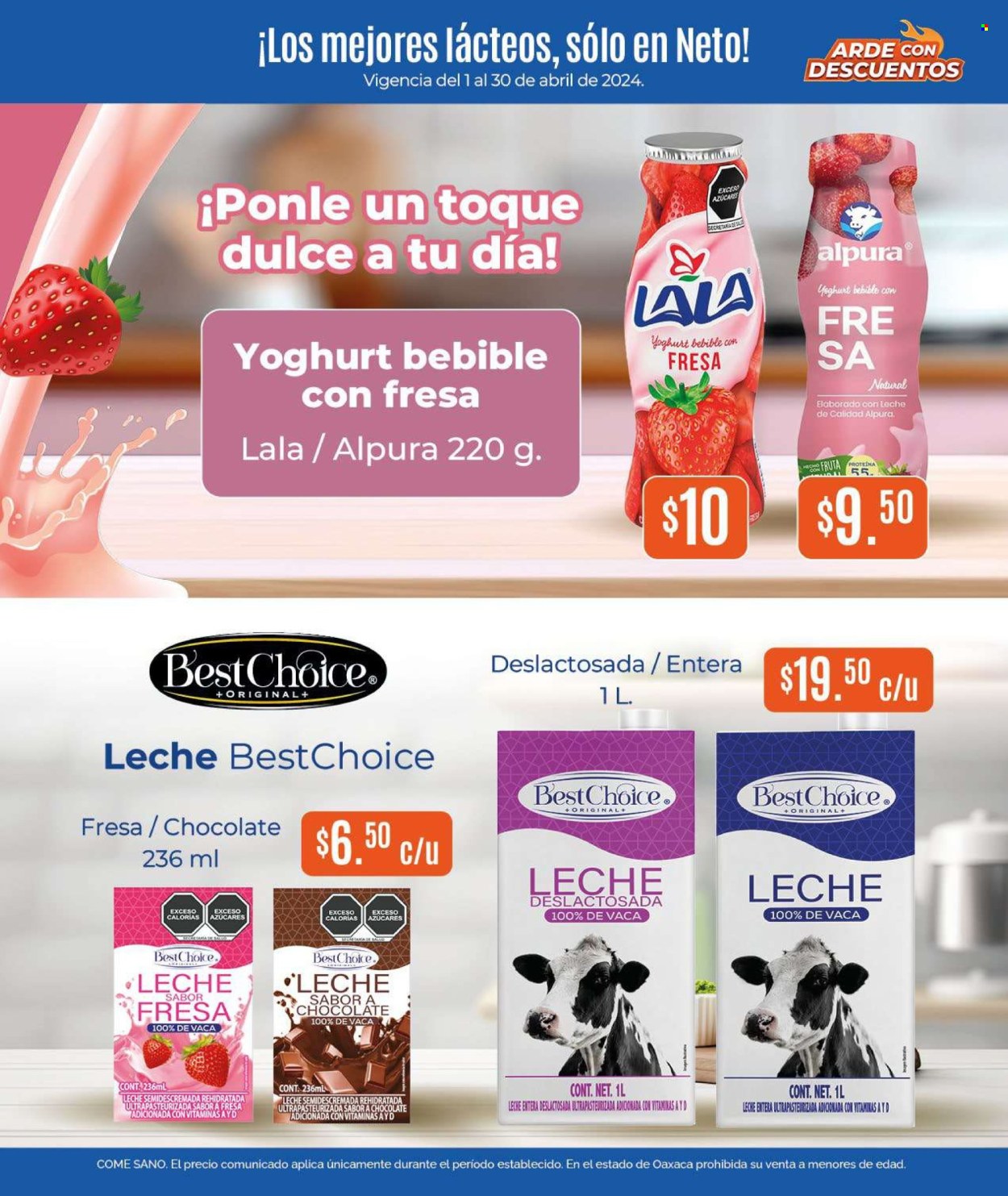 thumbnail - Folleto actual Tiendas Neto - 1.4.2024 - 30.4.2024 - Ventas - Alpura, yogur bebible, leche sin lactosa, leche entera. Página 5.
