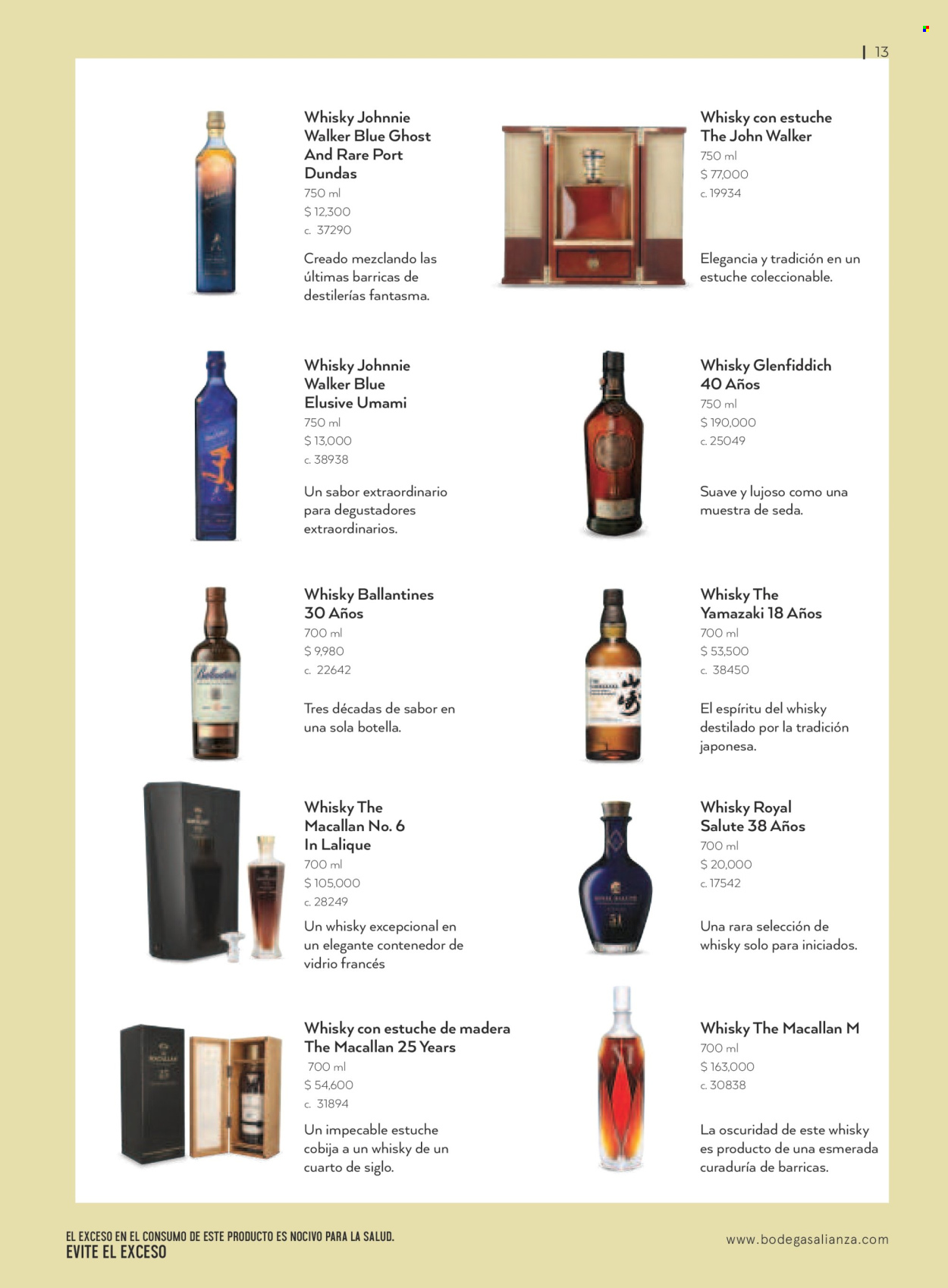 thumbnail - Folleto actual Bodegas Alianza - 1.4.2024 - 30.6.2024 - Ventas - bebida alcohólica, Ballantine's, Johnnie Walker, Macallan, Scotch Whisky. Página 15.