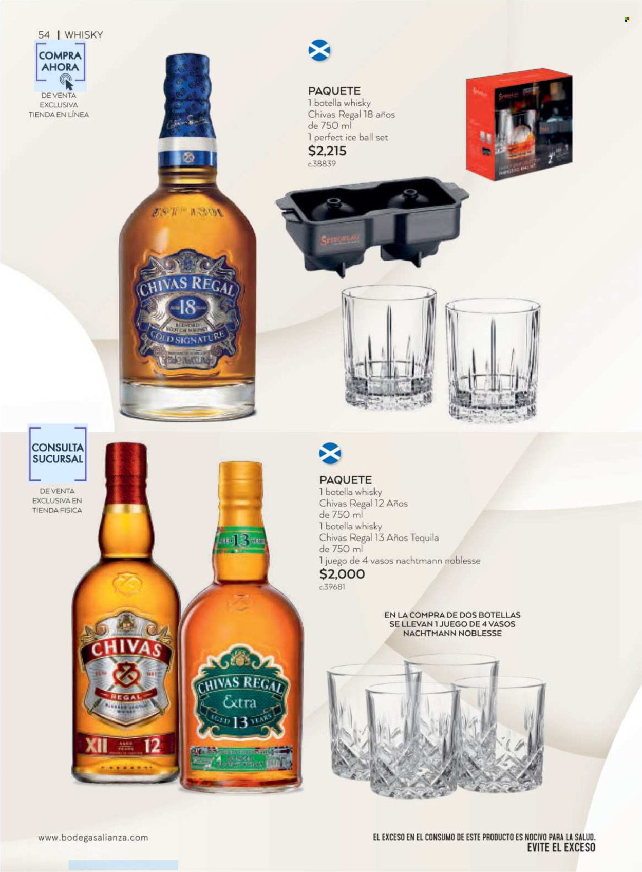 thumbnail - Folleto actual Bodegas Alianza - 1.4.2024 - 30.6.2024 - Ventas - bebida alcohólica, tequila, whisky, Chivas Regal. Página 56.