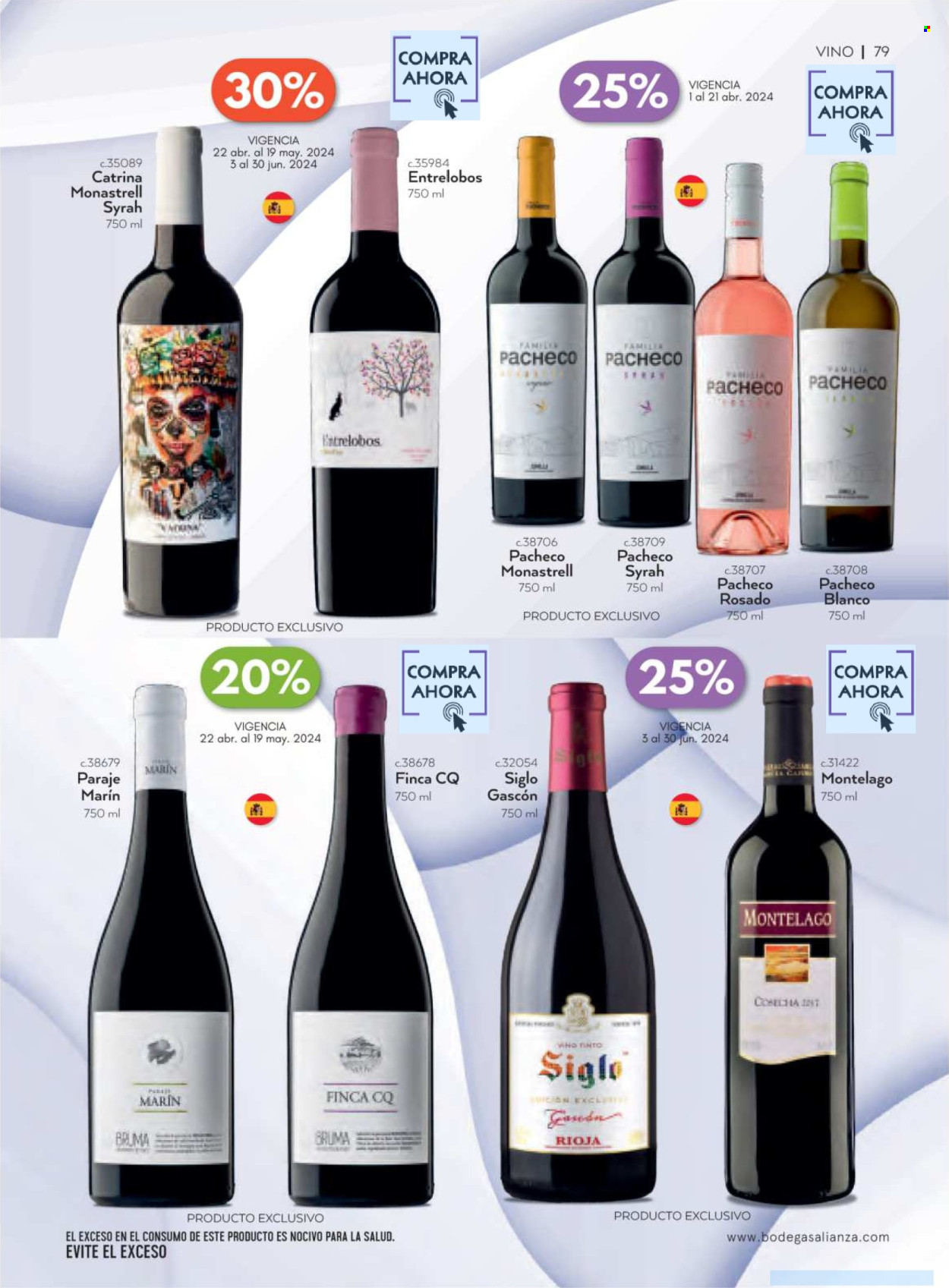 thumbnail - Folleto actual Bodegas Alianza - 1.4.2024 - 30.6.2024 - Ventas - bebida alcohólica, vino, Rioja. Página 81.