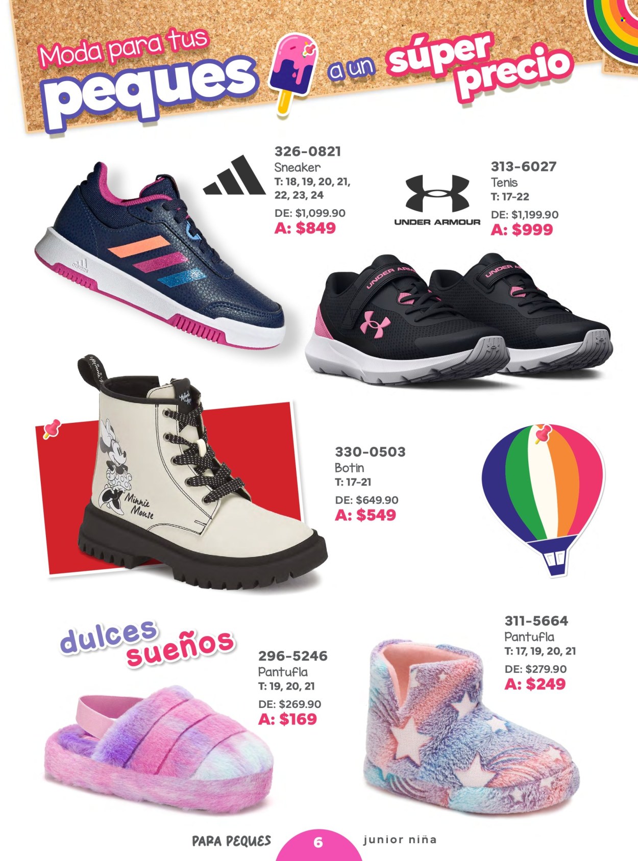 thumbnail - Folleto actual Andrea - Ventas - Adidas, botines, Under Armour, zapatilla, zapatillas para casa, Minnie. Página 6.