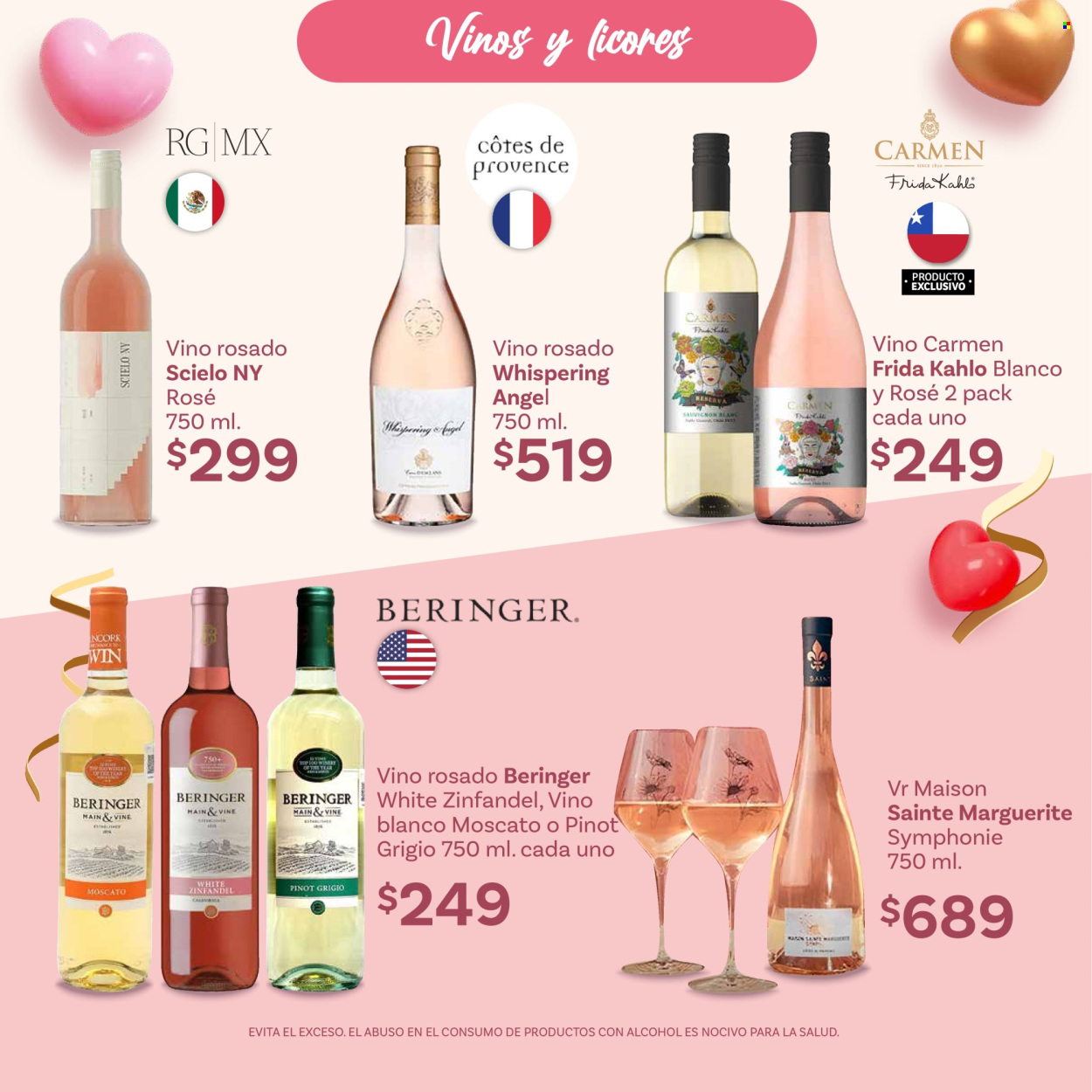 thumbnail - Folleto actual Soriana - 26.4.2024 - 12.5.2024 - Ventas - bebida alcohólica, vino, vino blanco, Côtes de Provence, vino rosado, Moscato, Sauvignon, Carmex. Página 24.