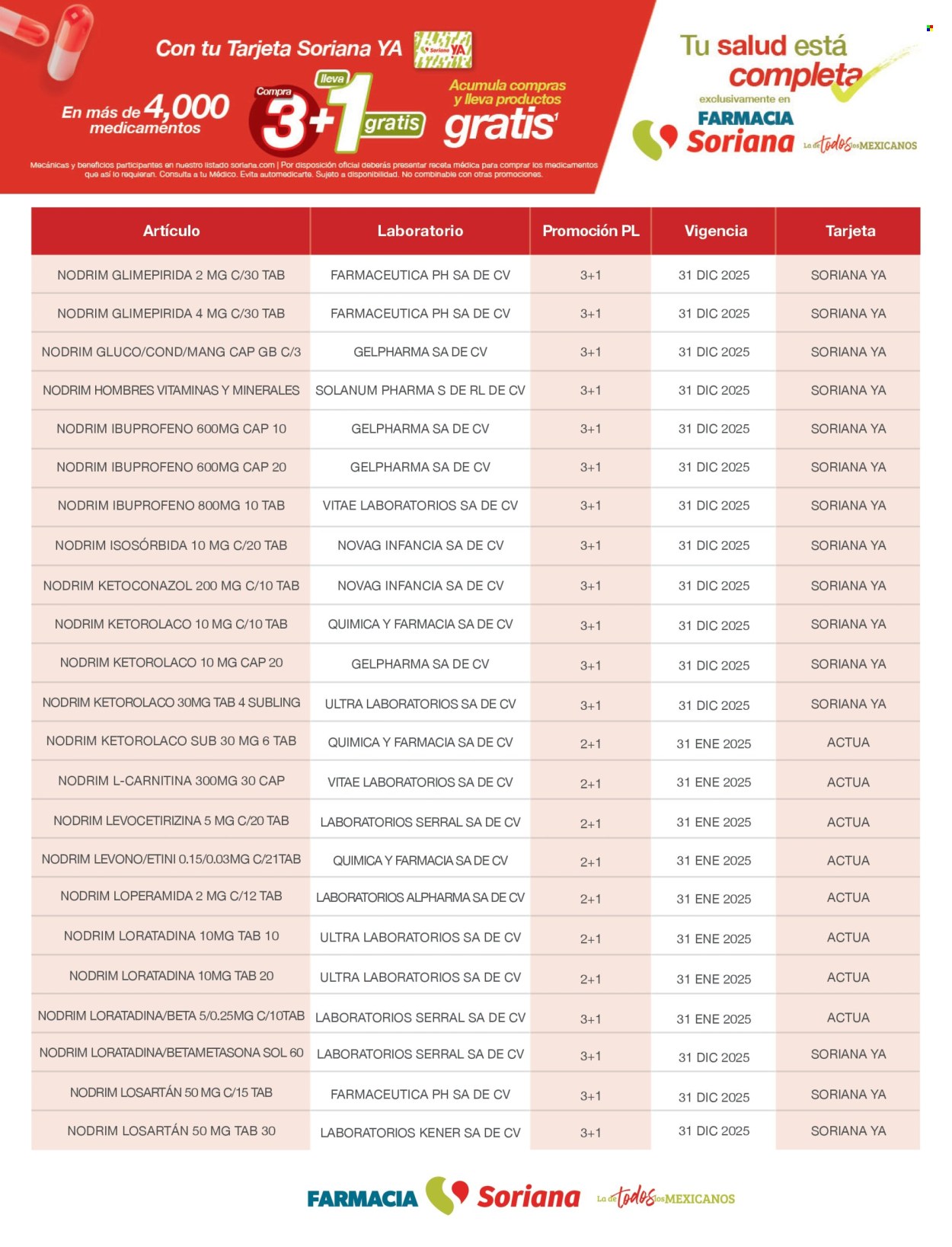 Catálogo Soriana - 24.1.2025 - 31.12.2025. Página 1