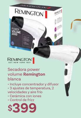 Secadora power volume Remington blanca