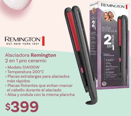 Alaciadora Remington 2 en 1 pro ceramic