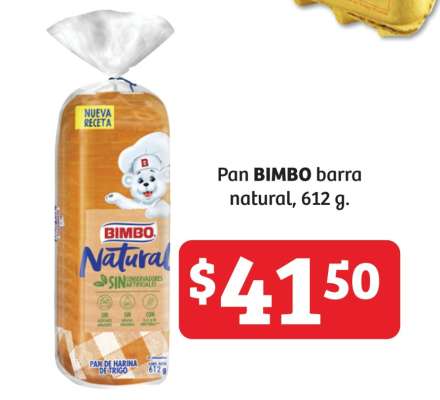 Pan BIMBO barra natural, 612 g